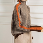 Famke | Luxe Col Roulé in Chevron