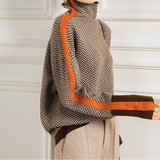Famke | Luxe Col Roulé in Chevron