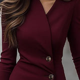 Eva | Midi Jurk Met Wikkelstijl Bordeaux