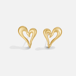 Manon – Gouden hartvormige oorbellen.
