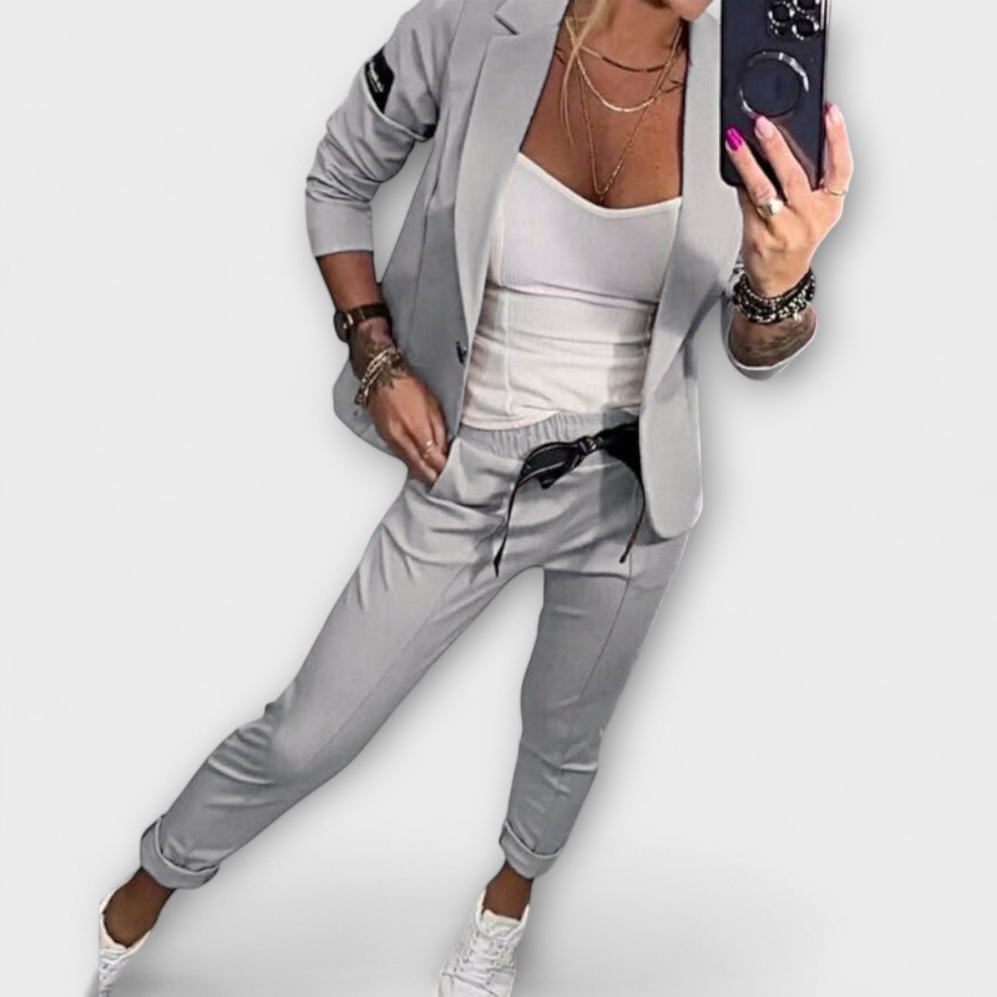 Greta | Elegant Set van Top, Jas en Broek