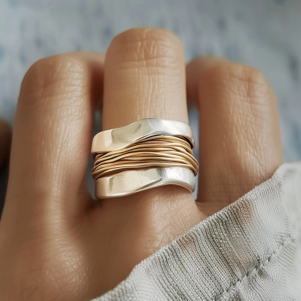 Zilveren draadring