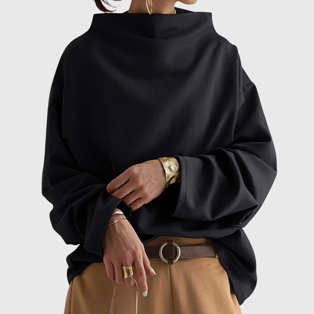 Nora | Casual top met hoge kraag