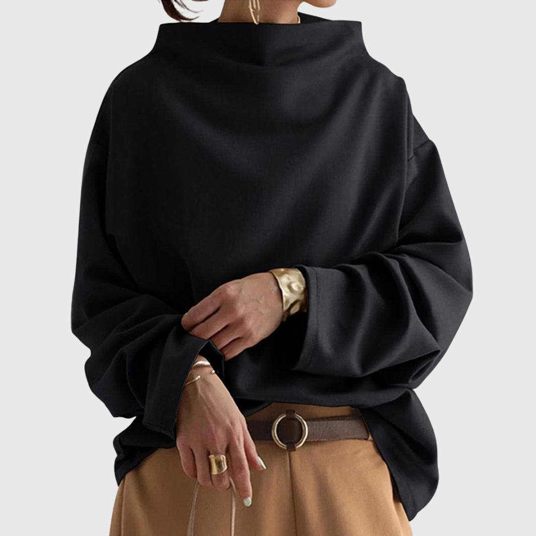 Nora | Casual top met hoge kraag