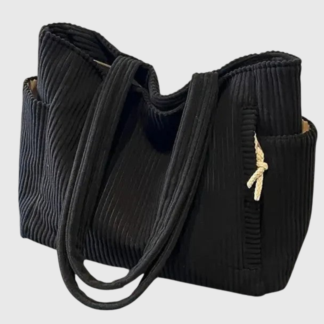 Silvia | Luxe ribbel tas met trendy koorddetails