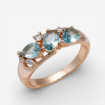 Vintage Zirkonia Elegante Ring in Goud Blå