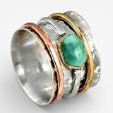 Coco - Vintage Ring Goud & Zilver Turquoise