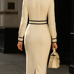 Lotte | Midi-jurk met Knopdetails