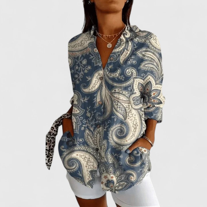 Rebecca | Elegante Bloes met Bloemenprint
