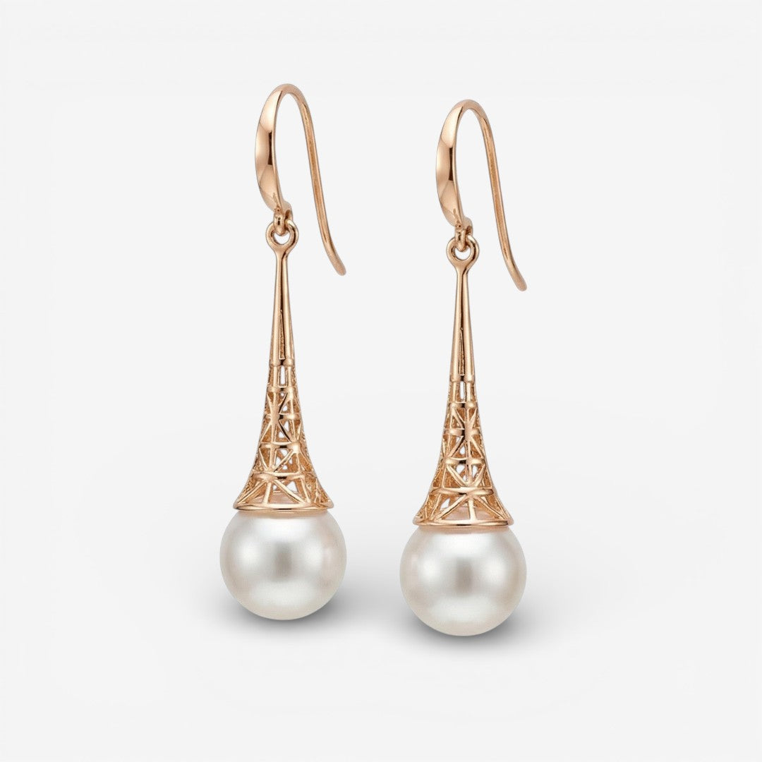 Vintage gouden parel oorbellen