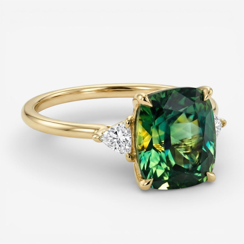 Lycka - Gouden Ring met Groene Zirkonia