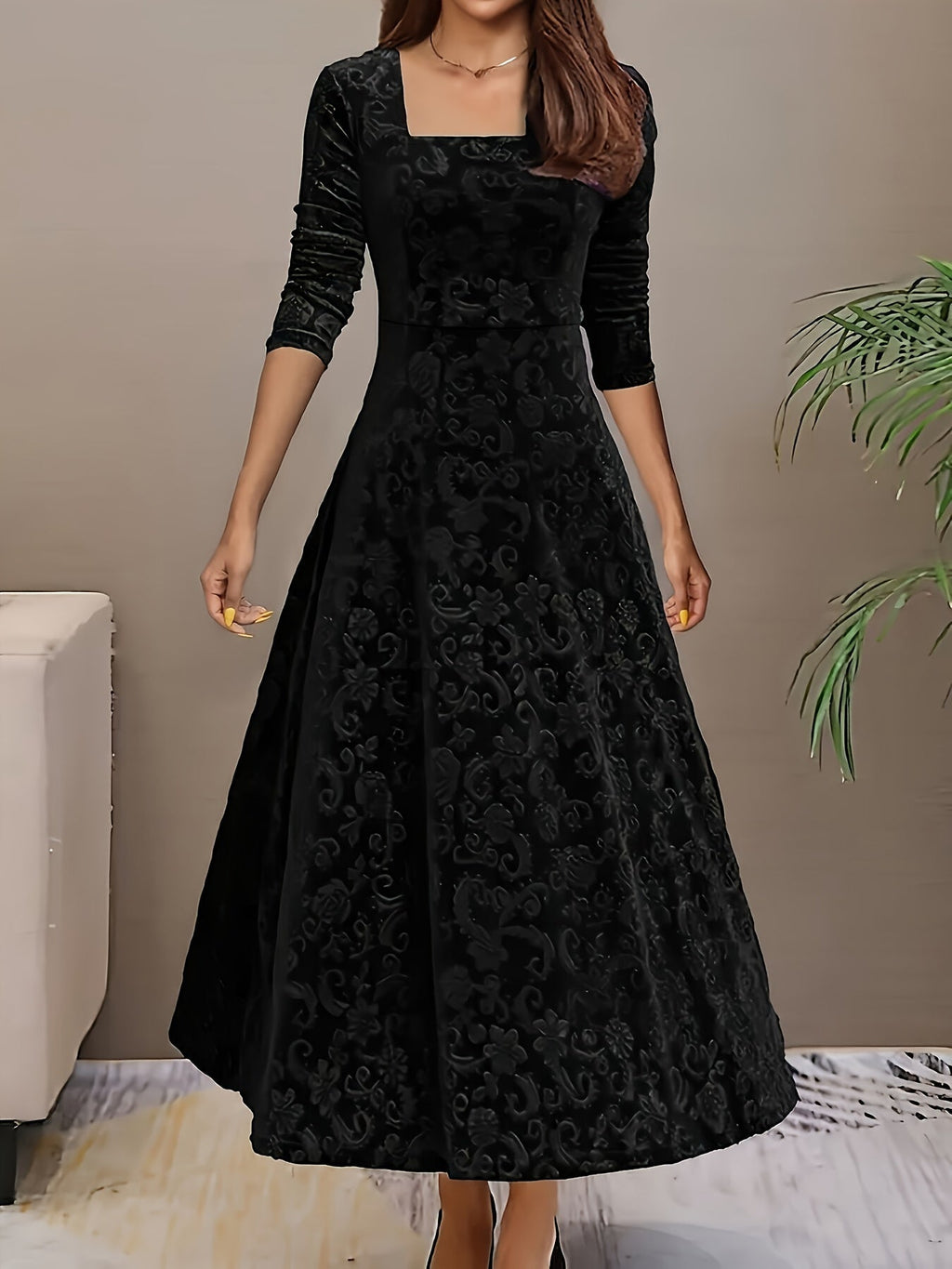 Isa | Maxidress Elegante met Patroon
