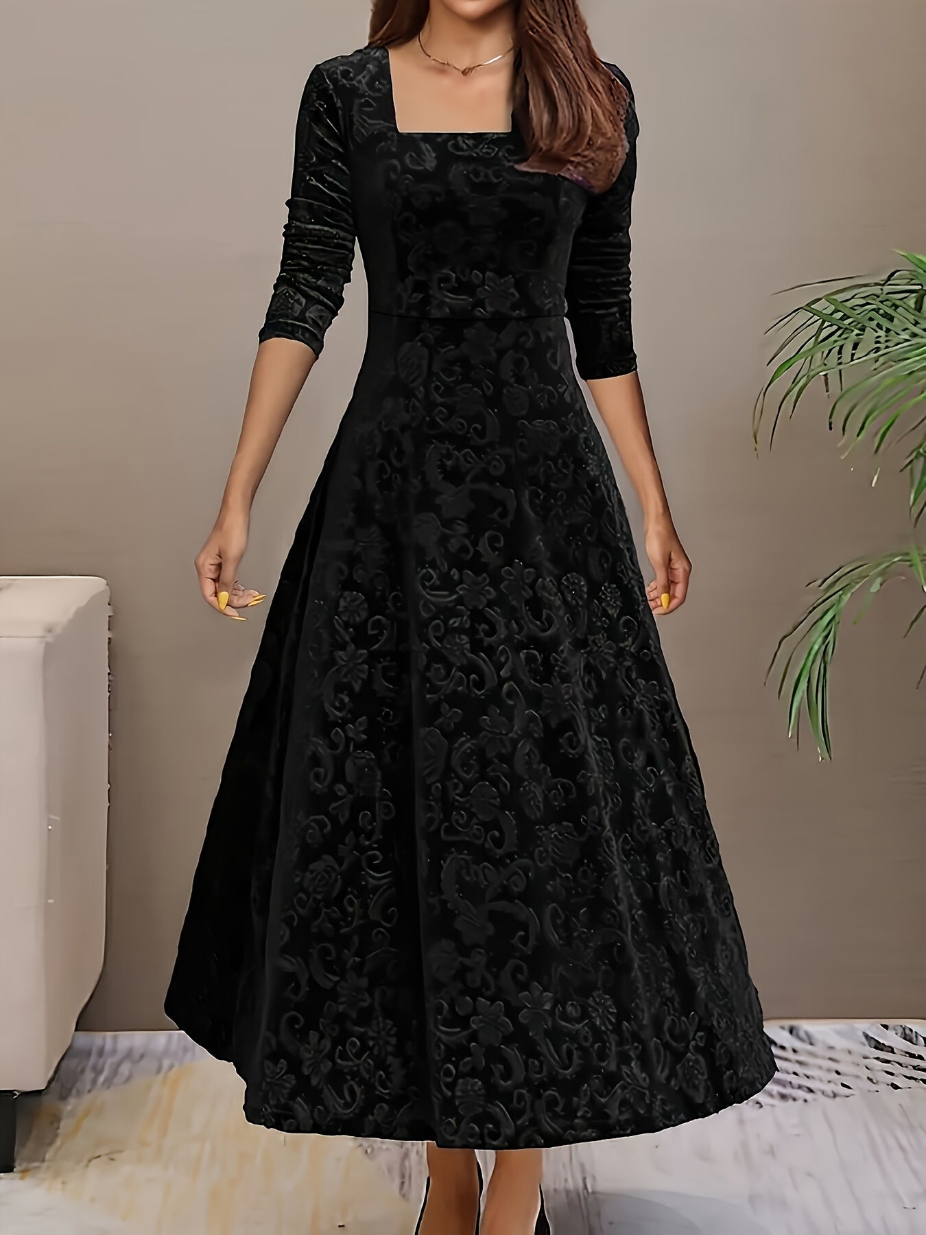 Isa | Maxidress Elegante met Patroon