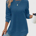 Valerie | Elegante Top met Ronde Hals en Lange Mouwen