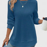 Valerie | Elegante Top met Ronde Hals en Lange Mouwen