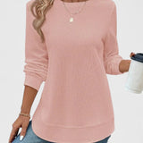 Valerie | Elegante Top met Ronde Hals en Lange Mouwen