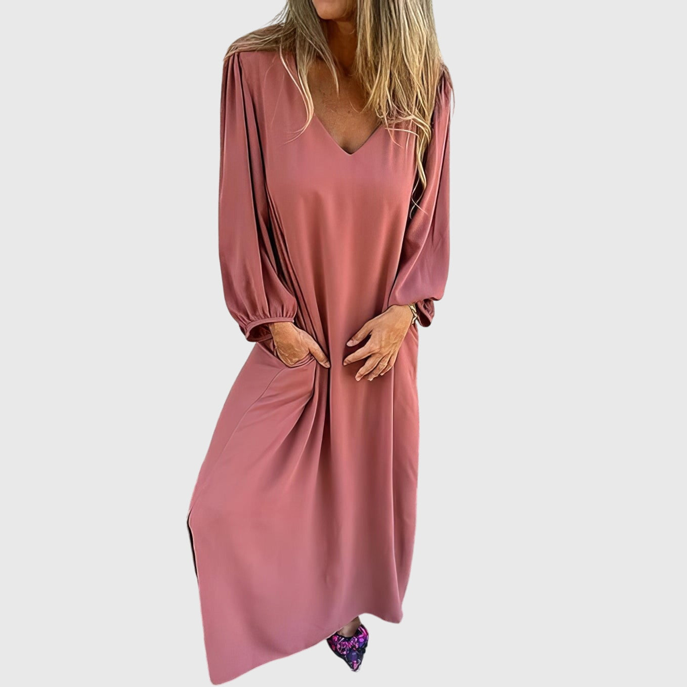 Imke | Lange Boho Jurk met Zakken