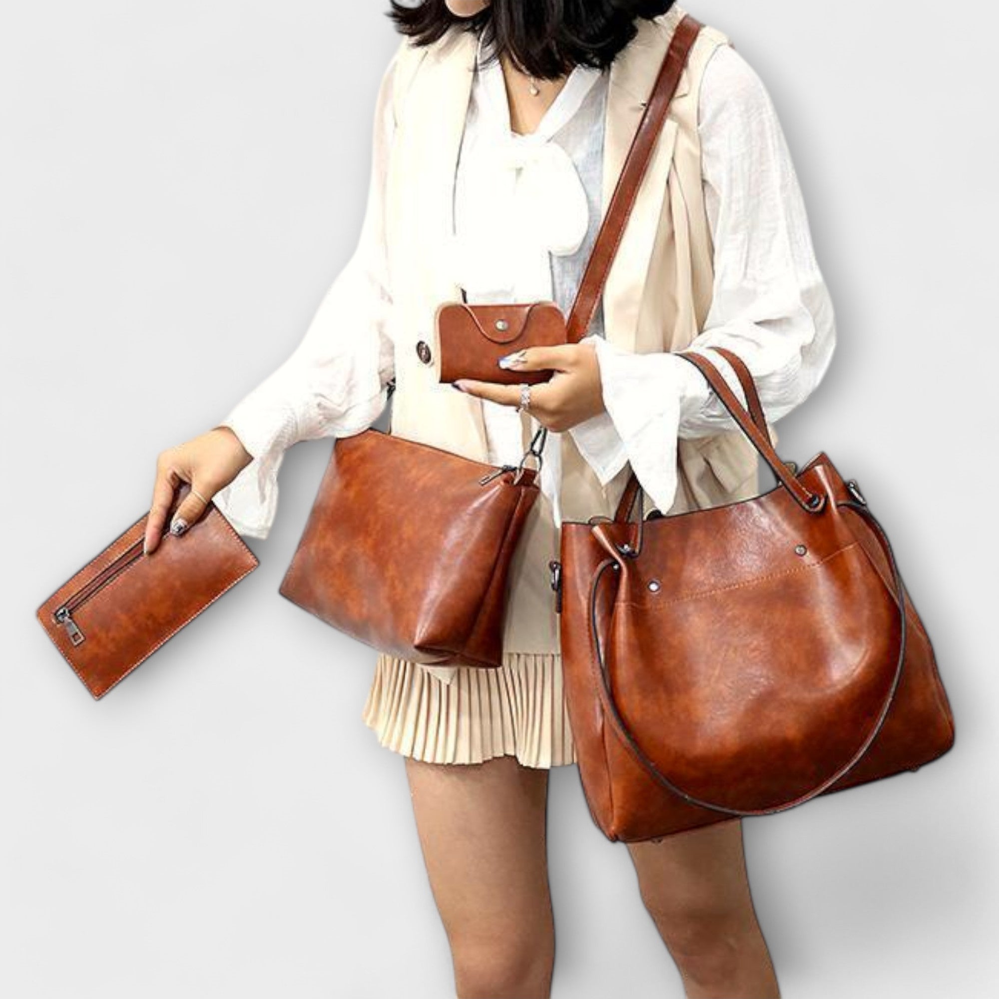 Janine | Set van vintage tassen in 4 delen