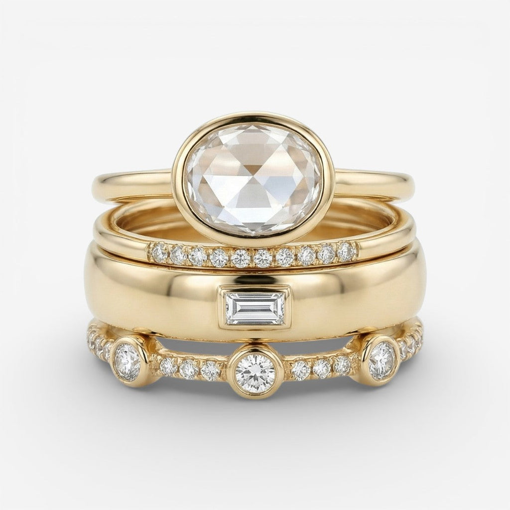 Lily - Vintage Ringenset in Goud en Zirkonia