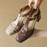 Famke | Sandalen met vierkante neus
