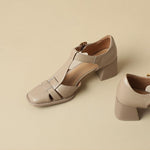 Famke | Sandalen met vierkante neus