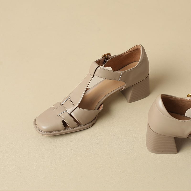 Famke | Sandalen met vierkante neus