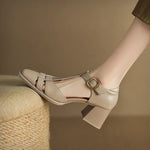 Famke | Sandalen met vierkante neus