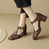 Famke | Sandalen met vierkante neus
