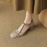 Famke | Sandalen met vierkante neus