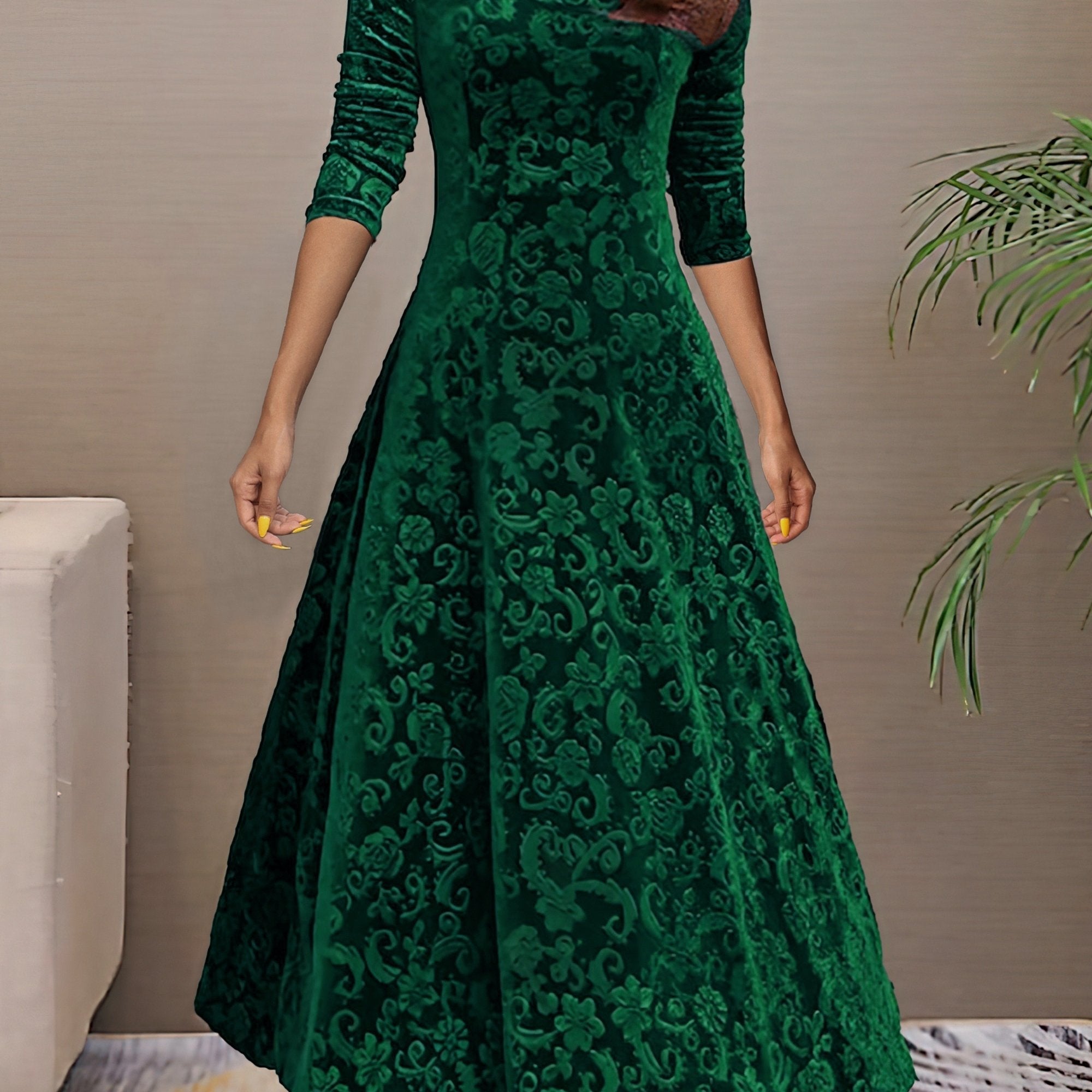 Carine | Elegante Fluwelen Jurk voor Feestdagen