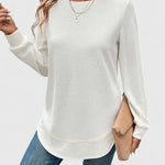 Valerie | Elegante Top met Ronde Hals en Lange Mouwen
