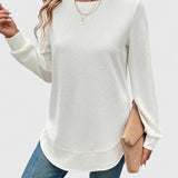 Valerie | Elegante Top met Ronde Hals en Lange Mouwen