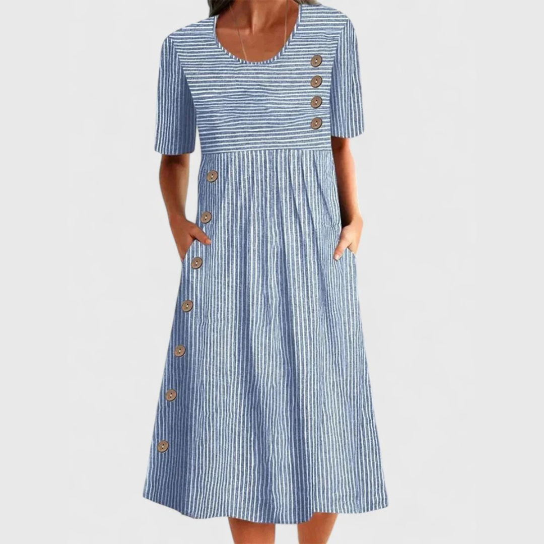 Wanda | Midi Gestreepte Jurk