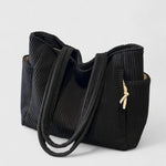 Silvia | Luxe ribbel tas met trendy koorddetails