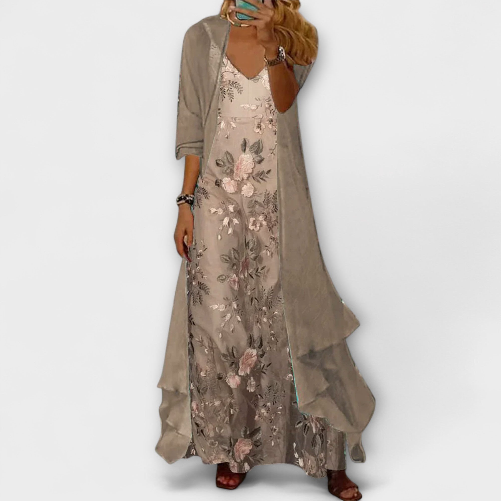 Caroline | Elegante maxi-jurk set in twee delen