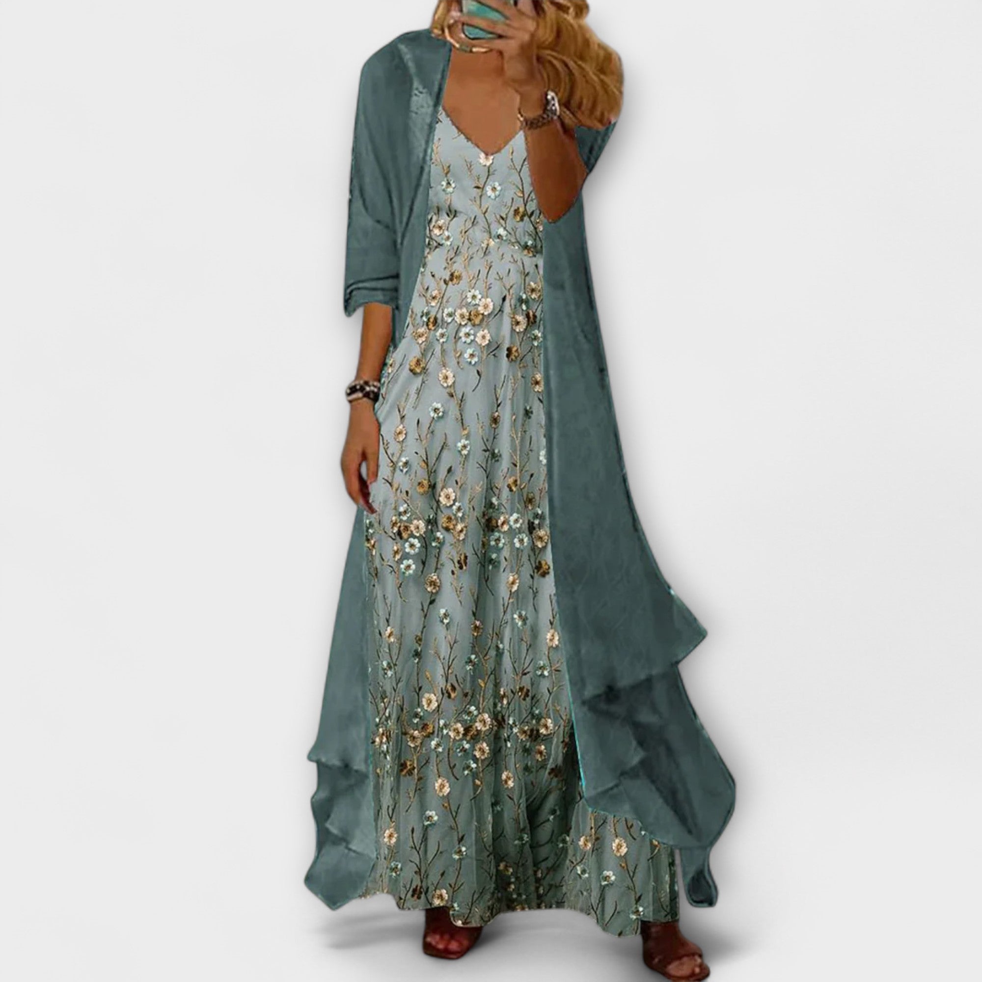 Caroline | Elegante maxi-jurk set in twee delen