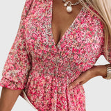 Nora | Bloemen Puff Mouw Jurk