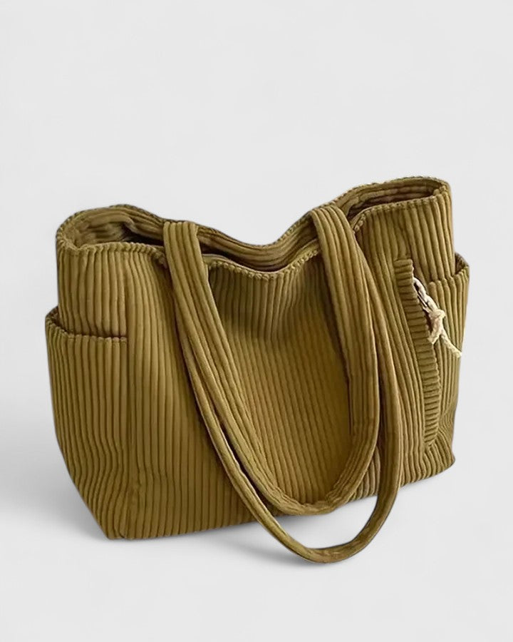Silvia | Luxe ribbel tas met trendy koorddetails