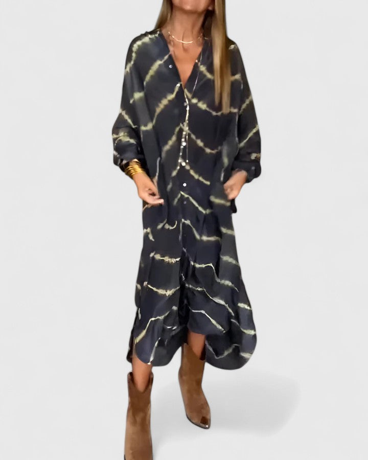 Manon | Elegante Boho Gestreepte Maxi Jurk