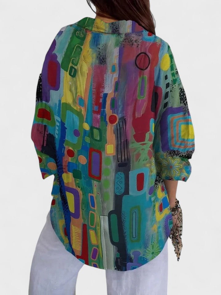 Silvia | Elegante Blouse met Geometrisch Patroon