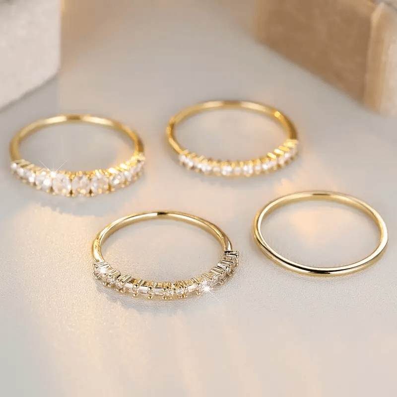 Stapelige Ringen van 14k Gouden Zirkonia