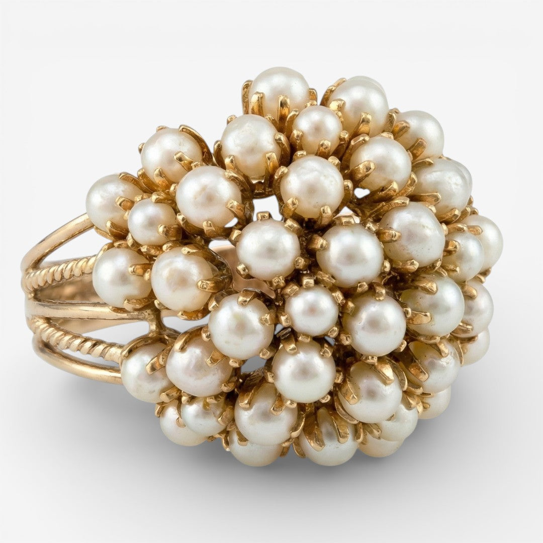 Bush - Ring met Gewikkelde Parels