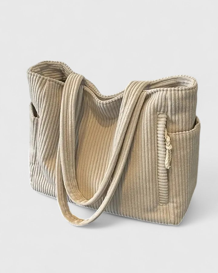 Silvia | Luxe ribbel tas met trendy koorddetails