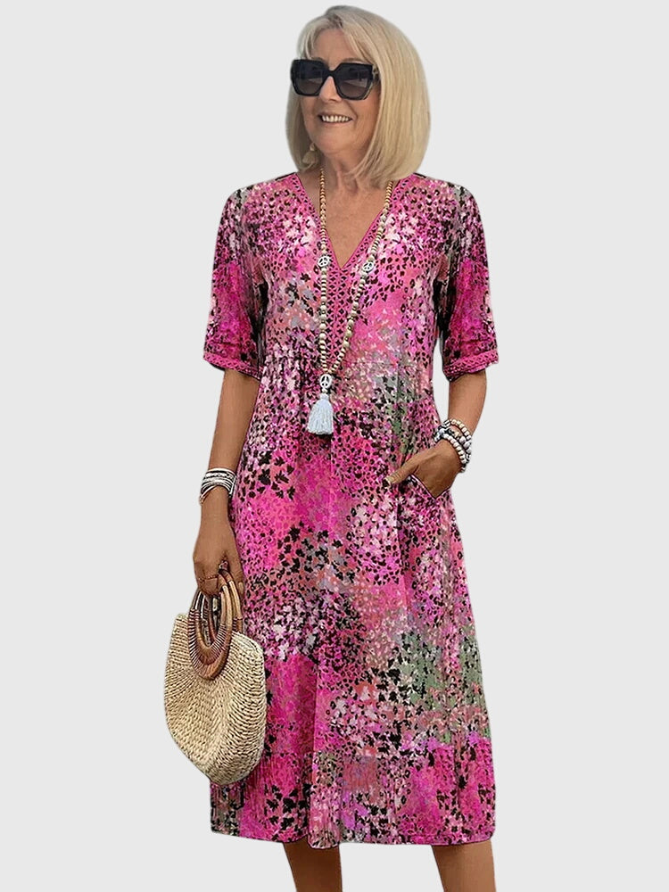 Anouk | Elegante Midi Bloemenjurk