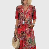 Anouk | Elegante Midi Bloemenjurk