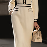 Lotte | Midi-jurk met Knopdetails