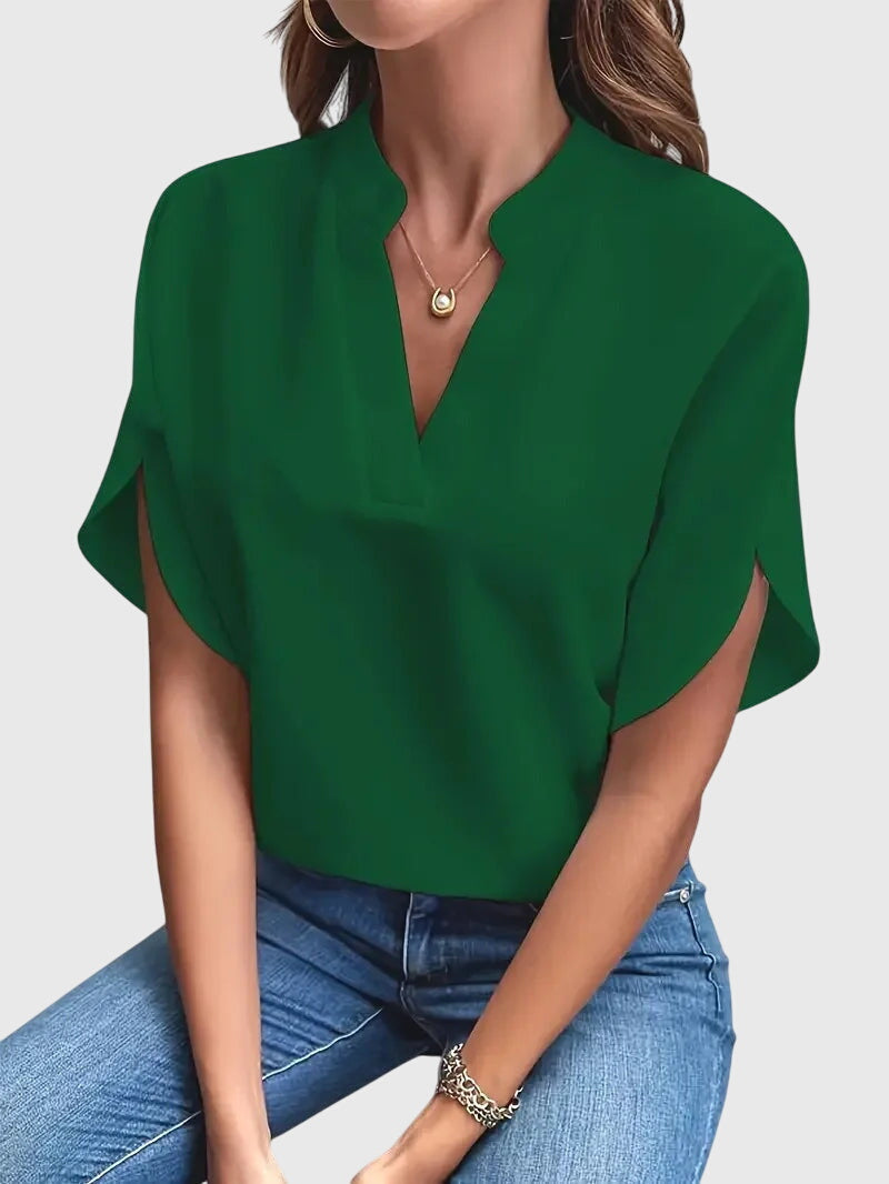 Lydia | Zachte en Elegante V-Hals Blouse