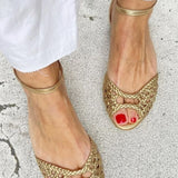 Isadora | Gouden Vlecht Sandalen