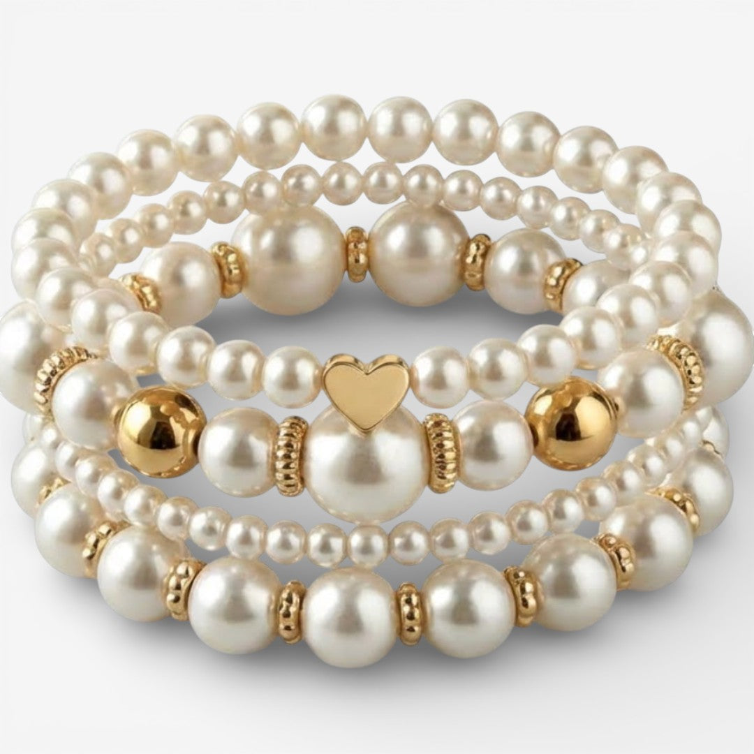 Elegante Set van Parelarmbanden voor een Unieke Stijl