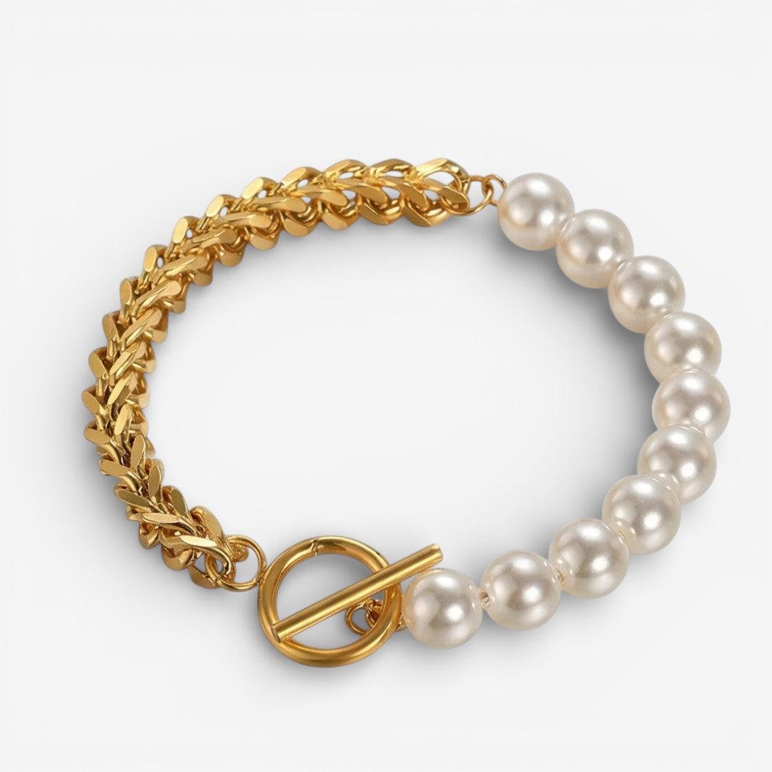 Elegante Armband van Goud en Parels